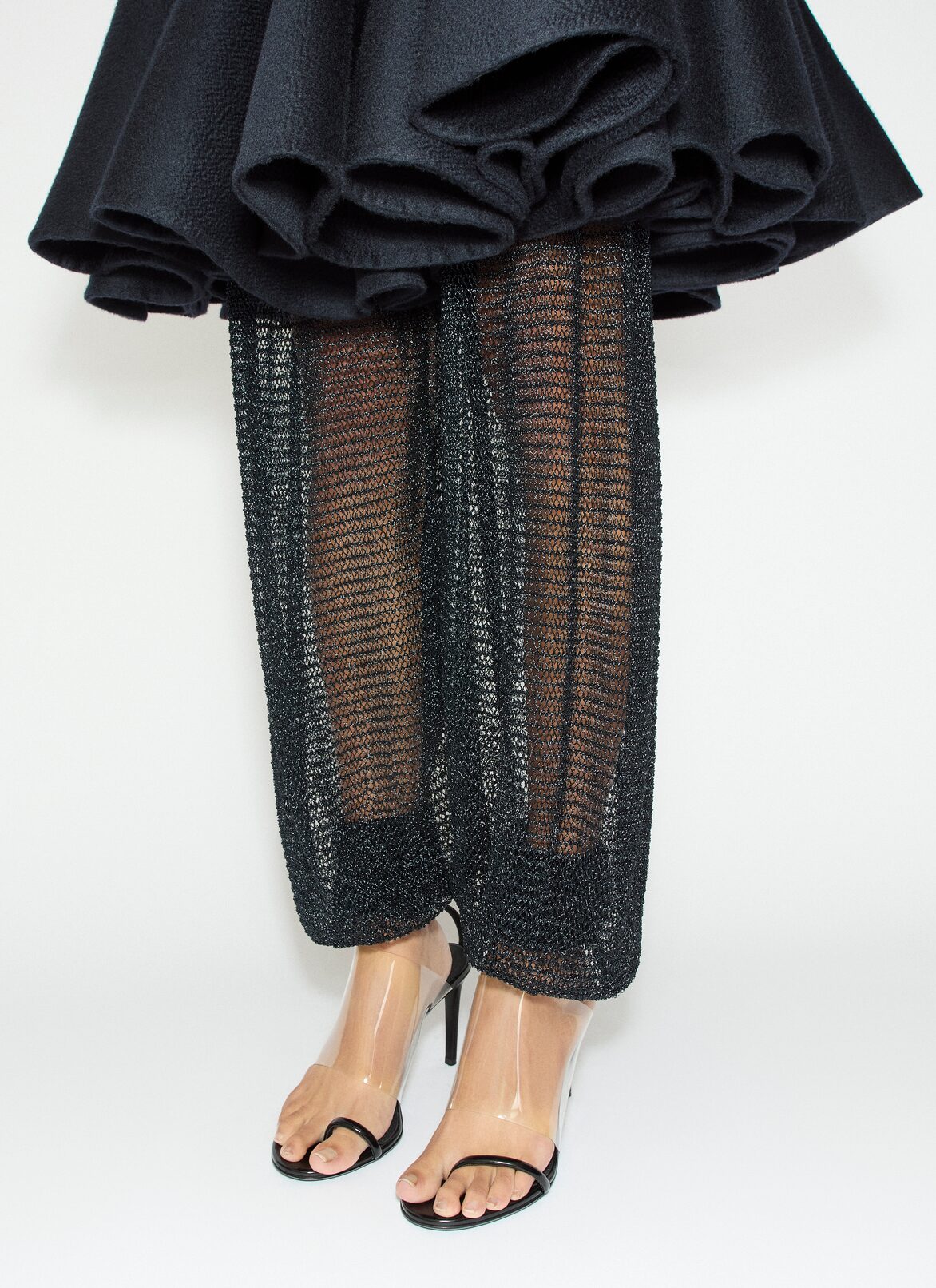 MESH KNIT BALLOON PANTS ALAÏA DARK BLUE MESH KNIT BALLOON PANTS